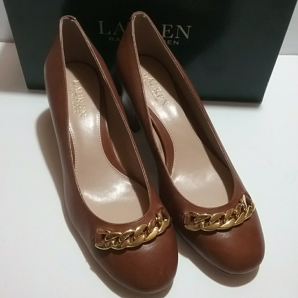🆕Ralph Lauren Tonal Chain Detail Pumps Size 9 - Picture 6 of 8